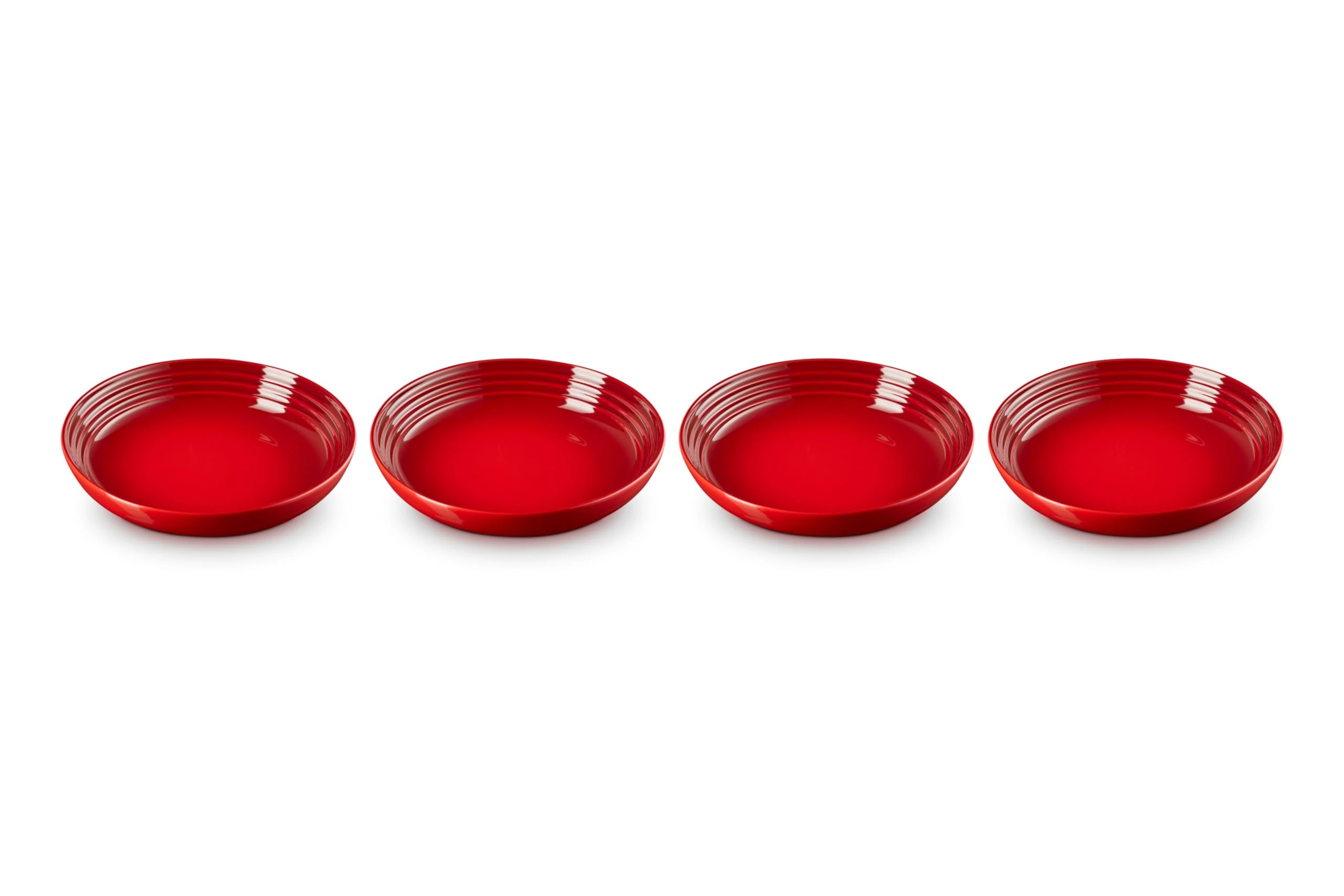 Le Creuset Stoneware Set of 4 Pasta Bowls, 8.5" each, Cerise