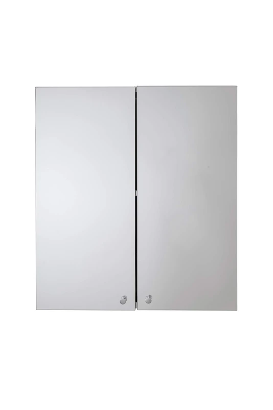 Croydex Carra Mirrored Door Double Cabinet, Stainless Steel, Silver, 50x45cm