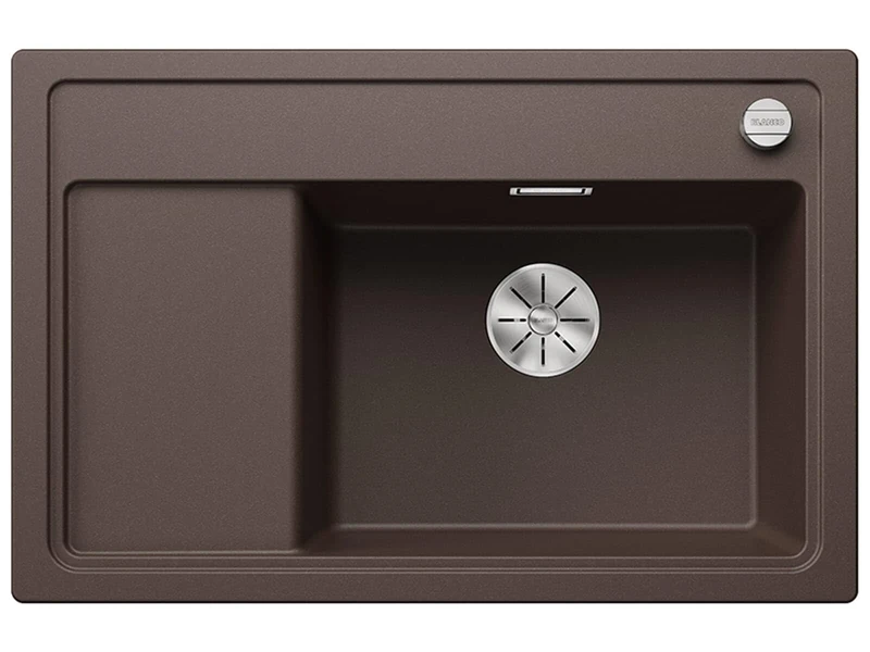 BLANCO Zenar XL 6 S Compact | SILGRANIT Sink in café | Installation Type: Inset Installation from Above | Main Bowl on The Right | for 60 cm Wide Base cabinets | Large Bowl | [78x51x20.2 cm]