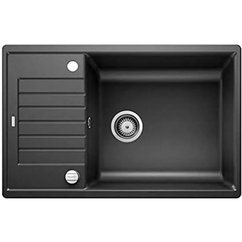 BLANCO ZIA XL 6 S Compact – Rectangular Granite Kitchen Sink for 60 cm Base Units – with Extra Large Basin and Shortened Draining Board – Made of SILGRANIT – Grey – 523263