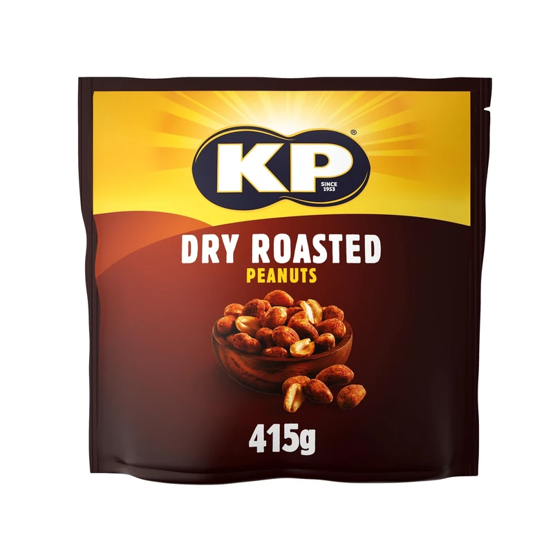 KP Nuts DRY ROASTED Peanuts 415g Pack - Roasted until golden for the perfect KP taste and crunch. Source of protein and high in fibre.