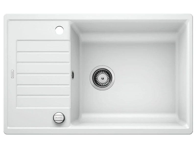 BLANCO ZIA XL 6 S Compact – Rectangular Granite Kitchen Sink for 60 cm Base Units – with Extra Large Basin and Shortened Draining Board – Made of SILGRANIT – White – 523267