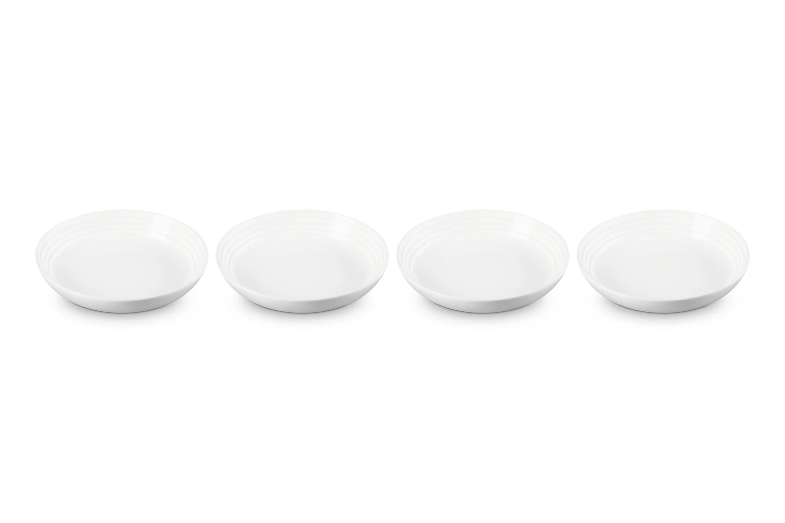 Le Creuset Stoneware Pasta Bowls, White, 9.75", Set of 4