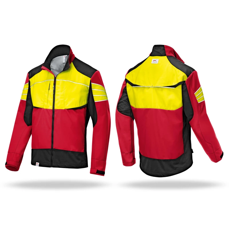 KÜBLER Workwear Kübler Forest Ultrashell Arbeitsjacke Jacket, Red/Warning Yellow, S - Image 1