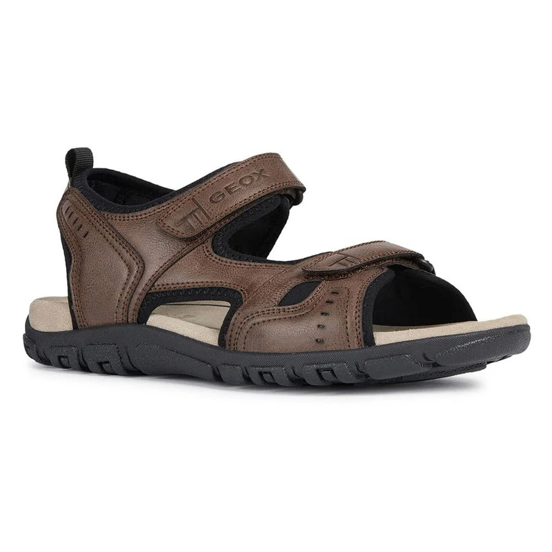 Geox Men's Uomo Sandal Strada A Sport, Coffee, 7 UK