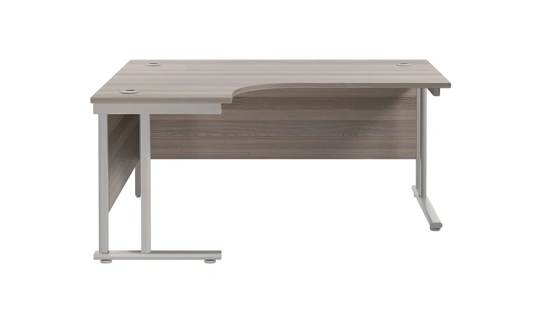 TC Office OHD0010GO 160 cm Hippo Heavy Duty Left Corner Crescent Cantilever Desk - Grey Oak