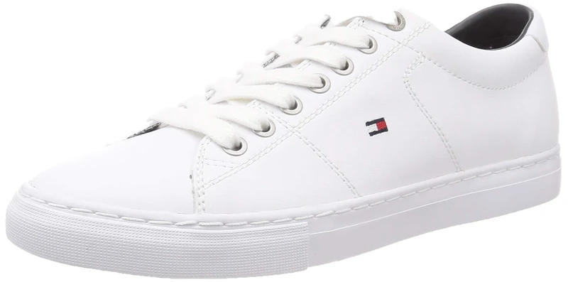 Tommy Hilfiger Men’s Essential Leather Cupsole Trainers, White (White), 7