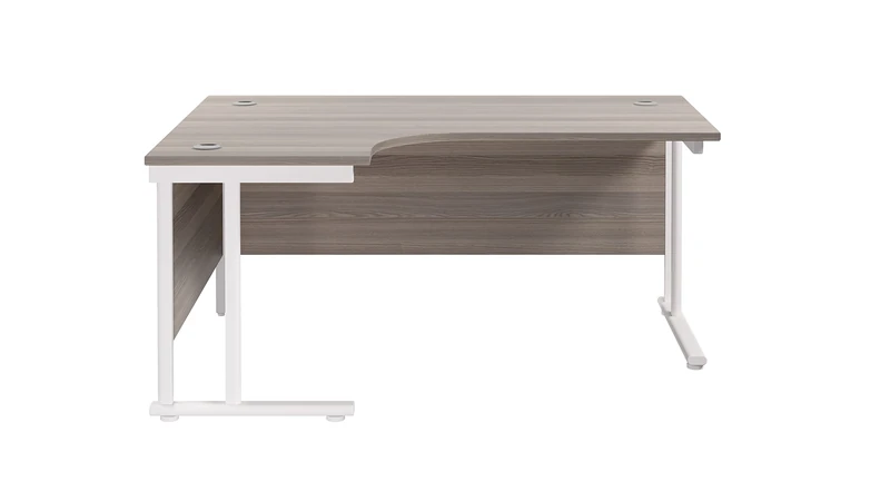 TC Office OHD0017WHGO 180 cm Hippo Heavy Duty Left Corner Crescent Cantilever Desk - Grey Oak