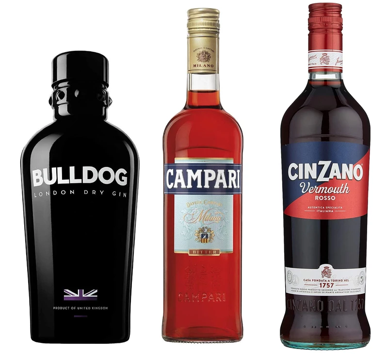 Negroni Bundle: Campari, Bulldog London Dry Gin & Cinzano Rosso, 2150ml