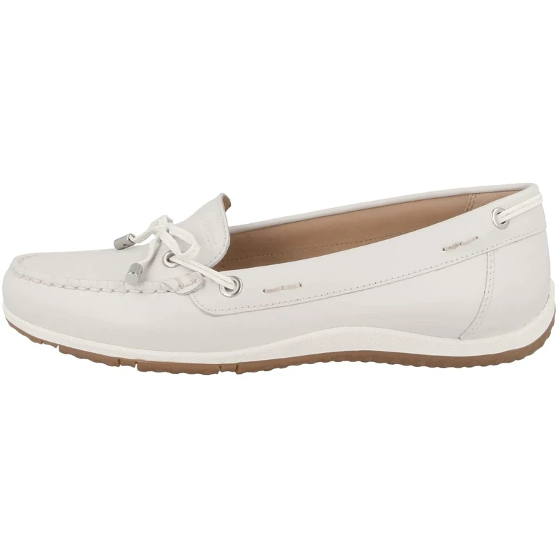 Geox Womens D Vega B Moccasins, Off-white, 5.5 UK