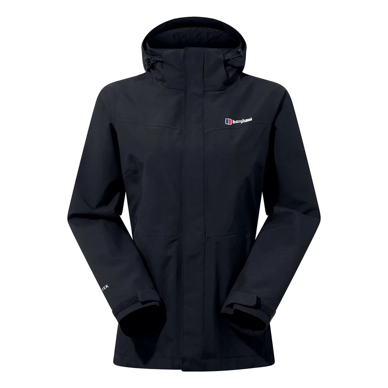Berghaus Women's Hillwalker Interactive Gore-Tex Shell Jacket | Waterproof Coat | Breathable | Durable, Black/Black, 18