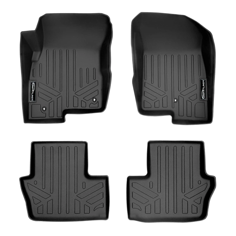 MAXLINER Floor Mats 2 Row Liner Set Black for 2017 Jeep Patriot with 1st Row Dual Driver Side Floor Hooks - Image 1