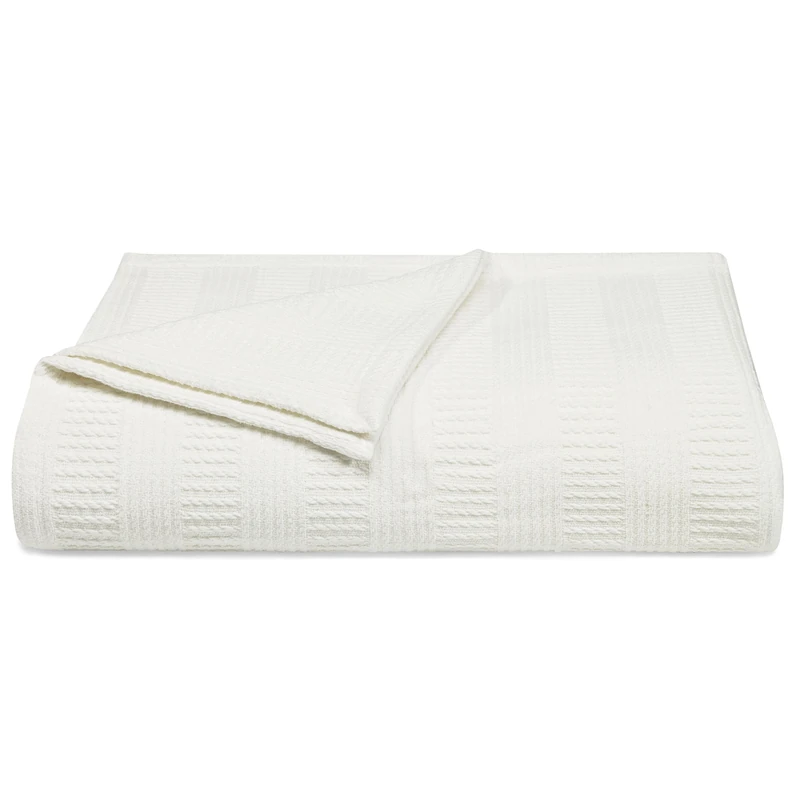 Nautica Rope Stripe Blanket Cotton King White