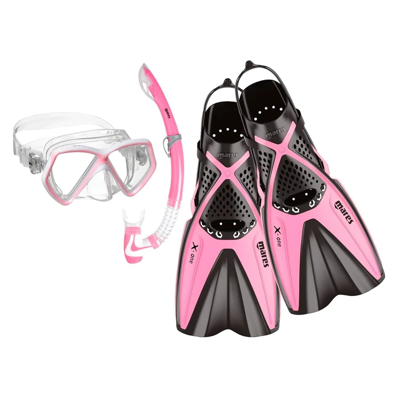 Mares Girl Set X-One Pirate Diving Mask, Snorkel & Fins - Pink, XS