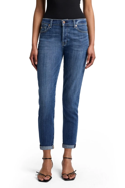 7 For All Mankind Women's Boyfriend Jeans, Broken Twill Vanity Modern, 28 25