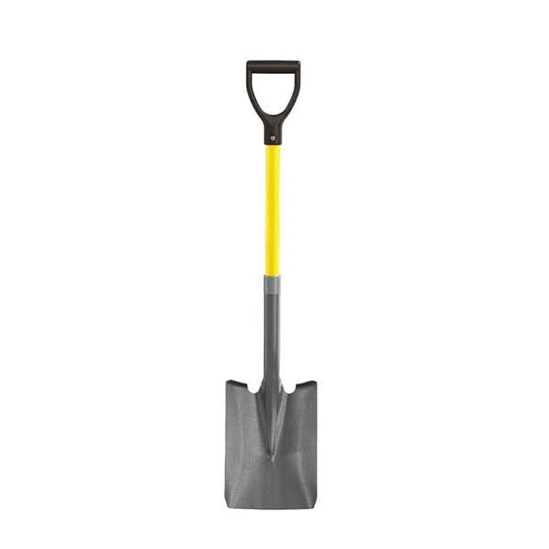 Bon 28-147 Shovel - Square Point Closed Back - 27-inch 'D' Fiberglass Handle