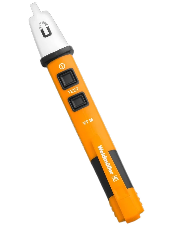 Weidmüller Magnetic Field Tester VT M (Contactless Tester, Acoustic + Optical Display, Test Type 1-Pin, LED Voltage Display, Measuring Tool) 481144, Grey