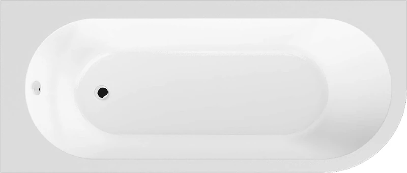 Nuie NBH209L Crescent ǀ Modern Bathroom Left Hand Back to Wall Bath with Panel, 1700mm x 725mm x 410mm, White