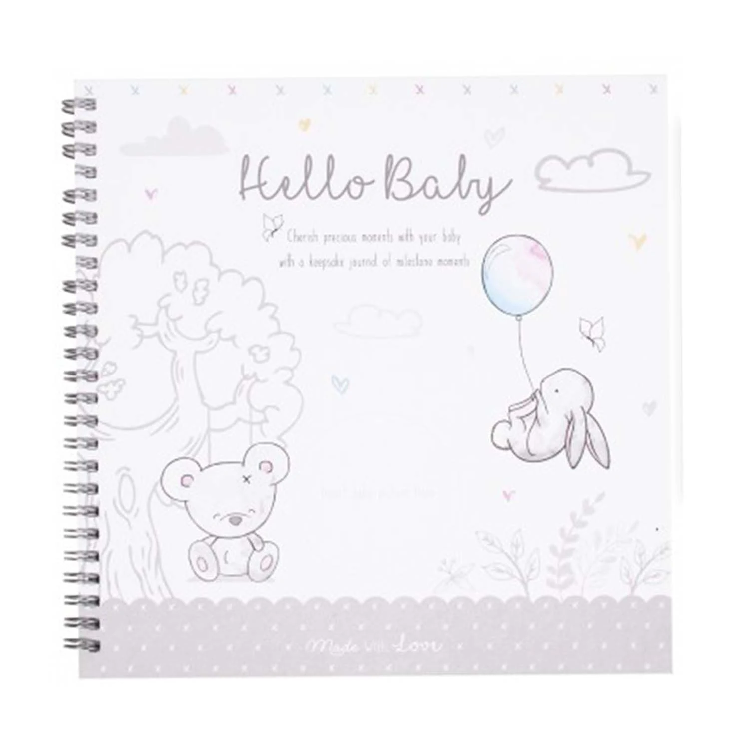 YöL Hugs & Kisses Baby Milestone Journal Keepsake Toddler Newborn Shower Christening Gift Diary