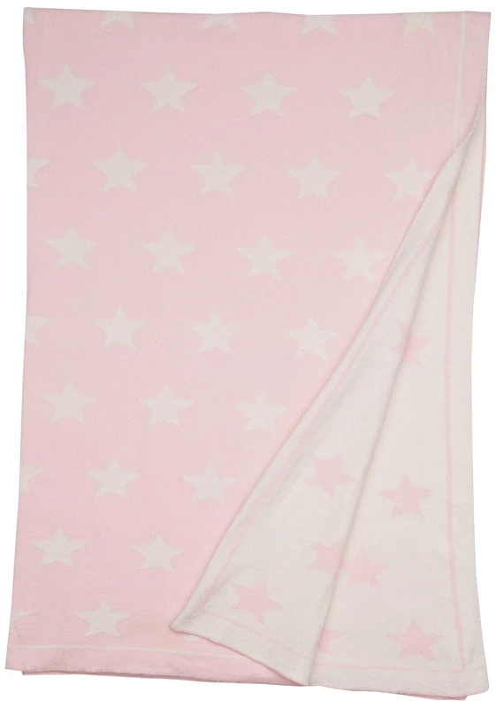Happy Decor Kids Knitted Baby Blanket Little Stars - Pink/White