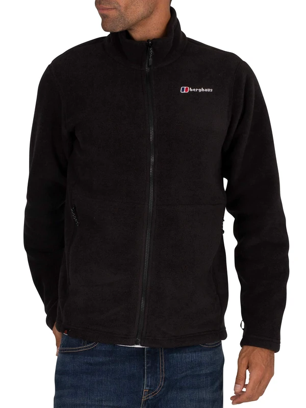 Berghaus Men's Prism Polartec Interactive Full Zip Fleece Jacket | Added Warmth | Smart Fit | Durable Design Fleece Full Zip, Black/Black, S
