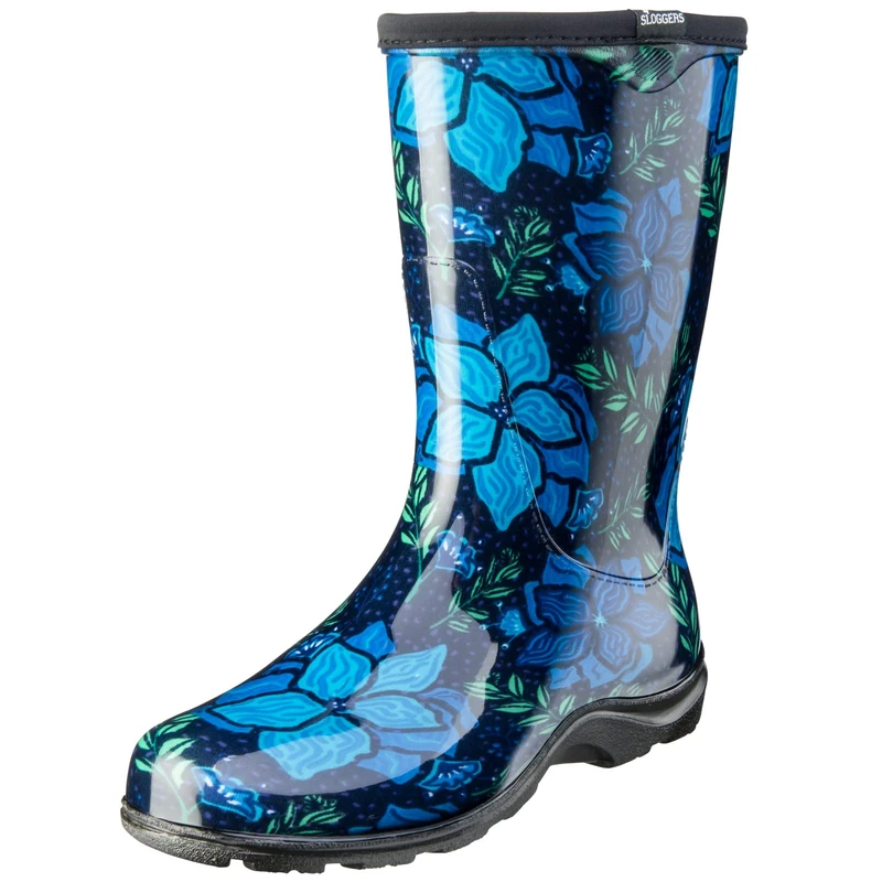 Sloggers Waterproof Floral Rain Boots for Women - Cute Mid-Calf Mud & Muck Boots with Premium Comfort Support Insole, (Spring Surprise), (Size 10) - Image 1