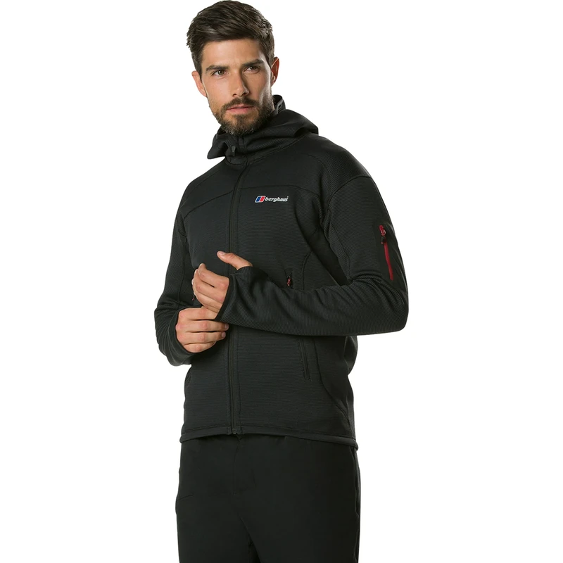 Berghaus Men's Pravitale Mountain 2.0 Performance Hooded Fleece Jacket | Extra Warmth | Smart Fit, Carbon/Black, S