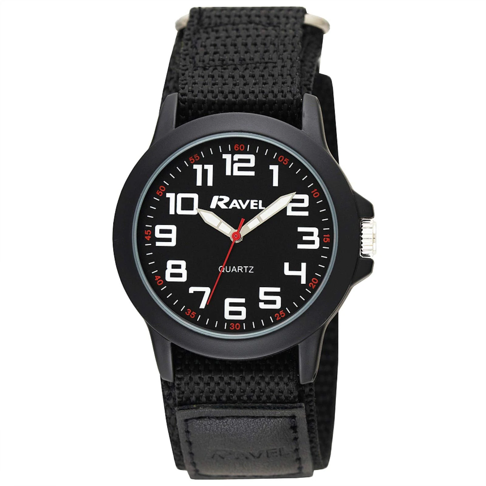 Ravel - Modern Work Watch for Men with Easy Attachment Strap, Black dial, Strap