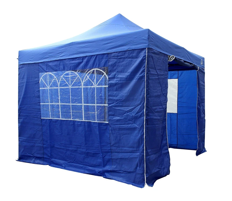 All Seasons Gazebos | 3x3m Heavy Duty Pop Up Gazebo with Removable Walls, Weight Bags, Rope, Pegs and Carry Bag (Royal Blue)