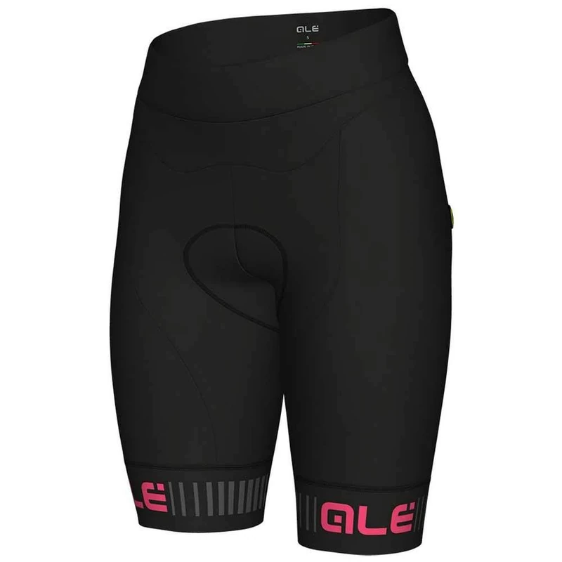 Alé Cycling Women's Solid Traguardo Cycling Shorts, Black/Fluo Pink, S