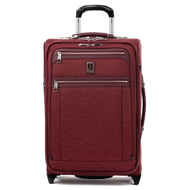 Travelpro Platinum Elite 22" Expandable Carry-On Rollaboard, Bordeaux, Carry-On 22-Inch, Platinum Elite Softside Expandable Upright Luggage