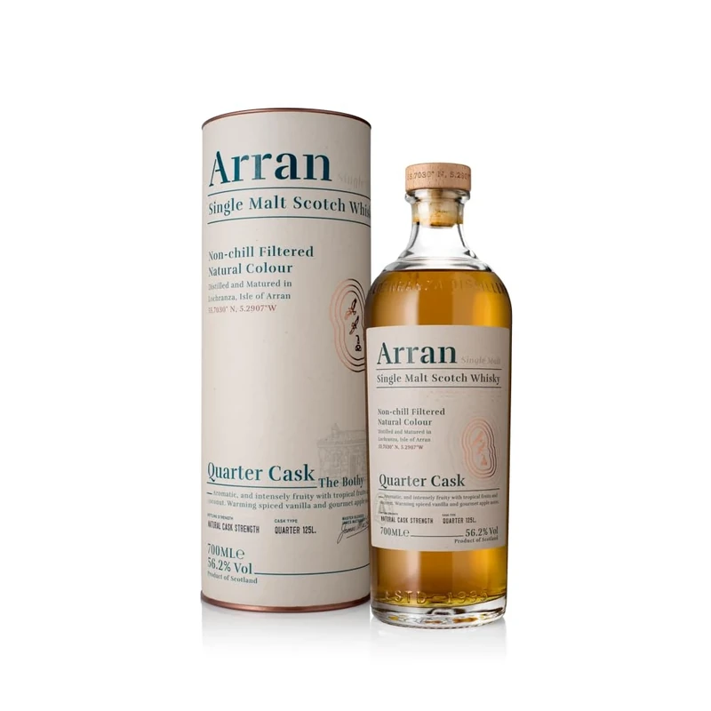Arran Quarter Cask Single Malt Whisky 70cl, 56.2% ABV, Premium Single Malt Scotch, Isle Of Arran