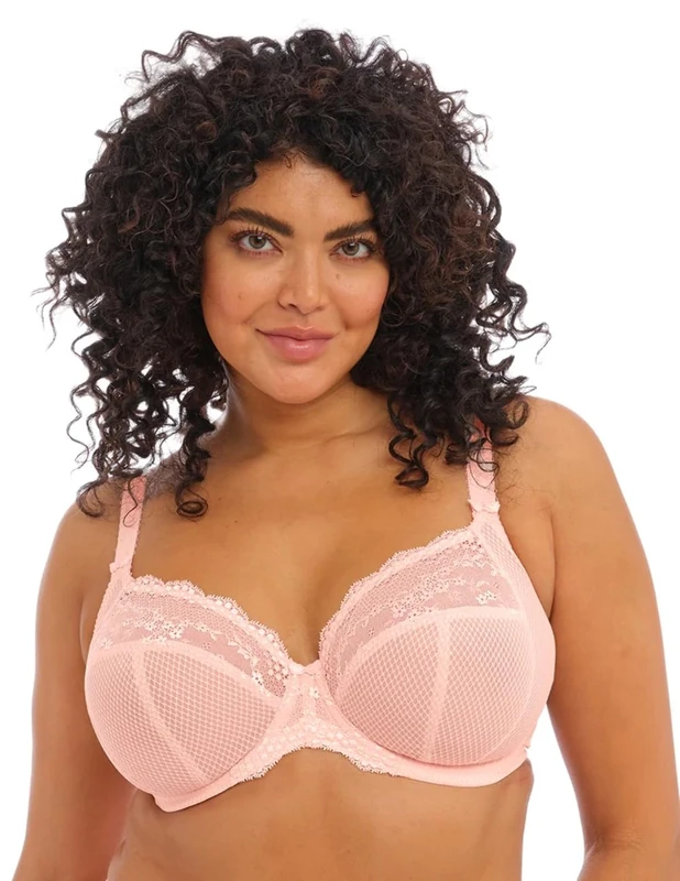 Elomi Women's Charley Stretch Lace Underwire Plunge Bra, Ballet Pink, 38HH