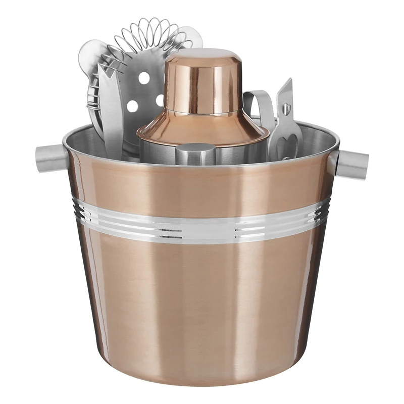 Bar Set, Rose Gold Finish, 7-Piece