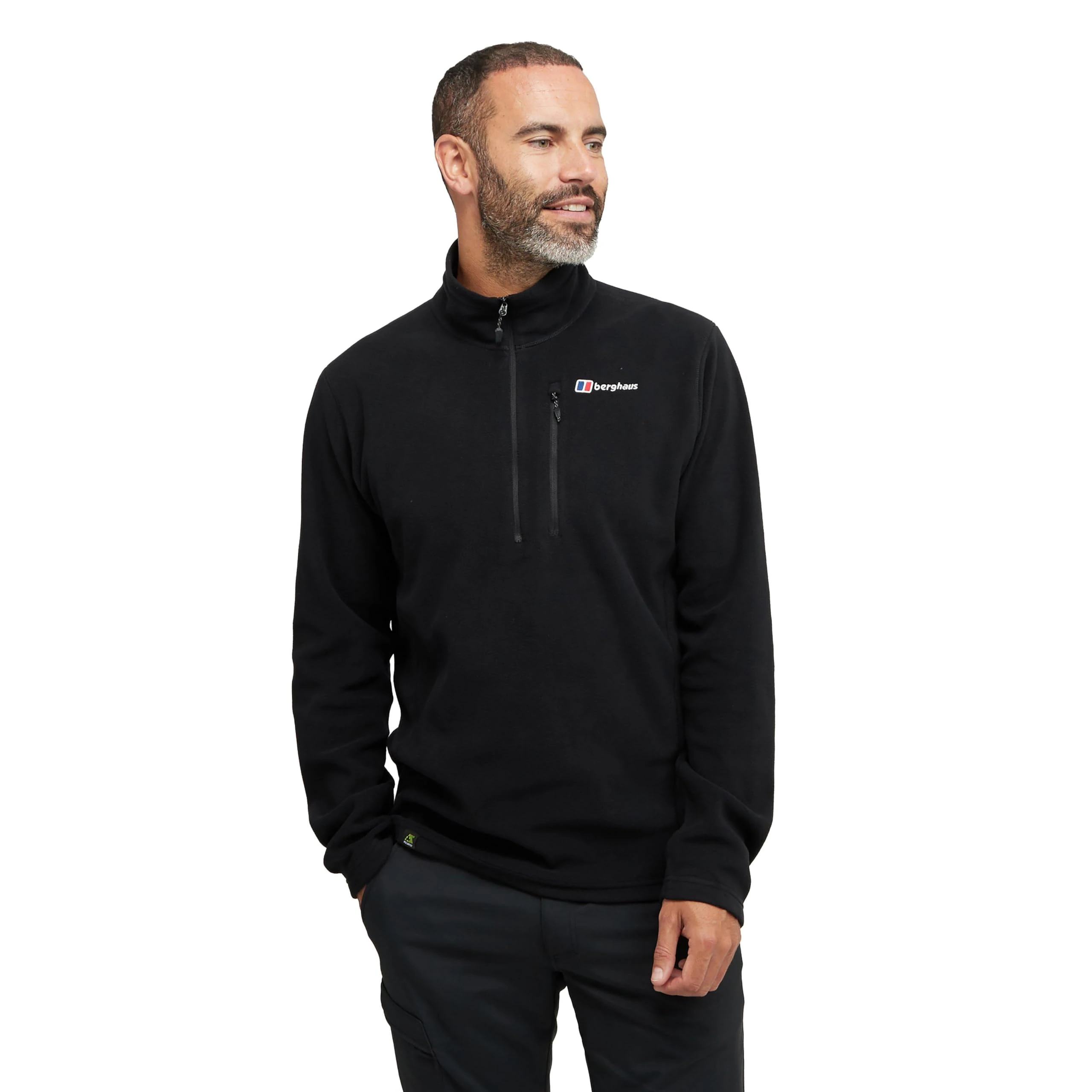 Berghaus Men's Prism Micro Polartec Fleece Jacket | Added Warmth | Extra Comfortable, Black/Black, L