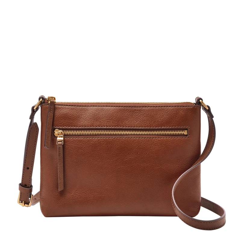 Fossil Women's Fiona Leather Small Crossbody Handbag, Brown