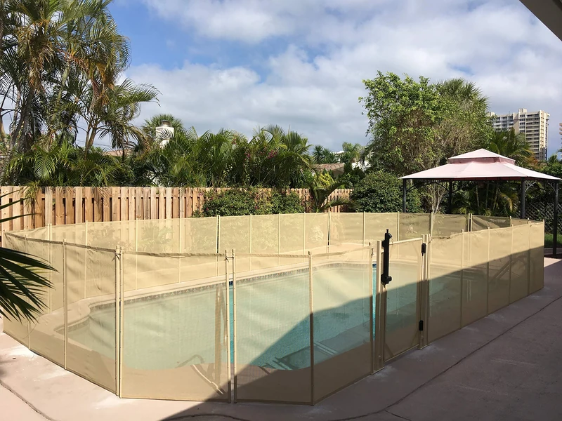 WaterWarden WWG201B Water Warden Self Closing 4' Beige Pool Safety Gate, (48" H) - Image 1