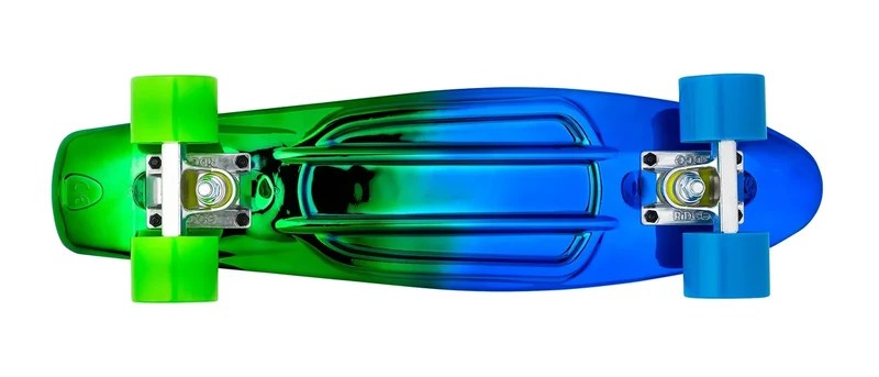 Ridge Skateboards Rainbow Neochrome 27" Mini Cruiser Complete Nickel board - UK Manufactured - Metallic Fades