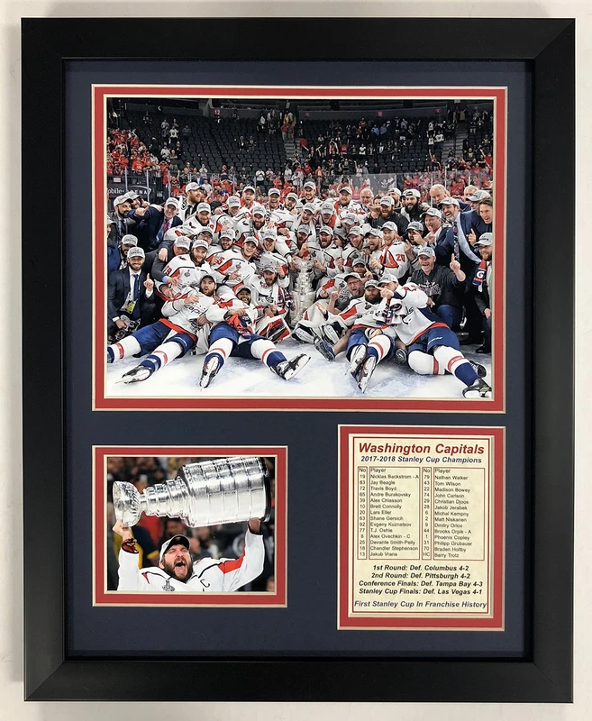 Legends Never Die NHL Washington Capitals 2018 Stanley Cup Framed Double Matted Photos, Celebration, 12" x 15"