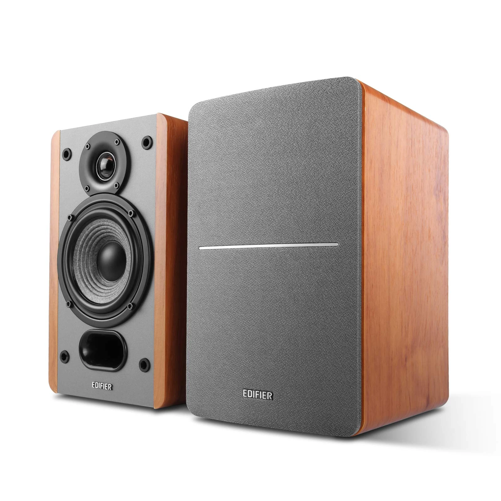 Edifier P12 Passive Bookshelf Speakers - 2-way Speakers with Built-in Wall-Mount Bracket - Wood Color - Pair - Needs amplifier or receiver to operate - Receiver/Amplifier Sold Separately