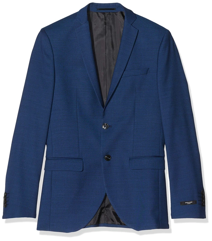 JACK & JONES Male Single Breasted Blazer JPRSOLARIS Super Slim Fit Blazer, Medieval blue, 38