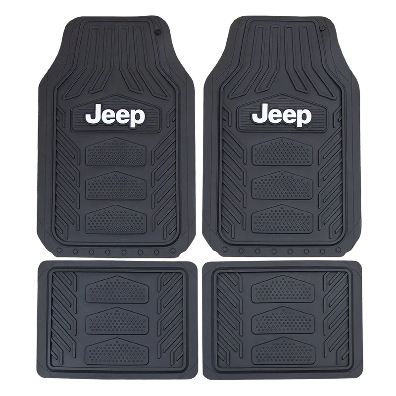 Plasticolor 001668R01 4pc JEEP Weather Pro Heavy Duty Rubber Floor Mats Set , Black - Image 1