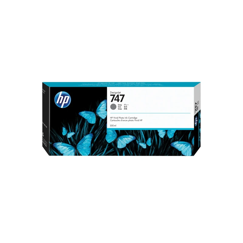 HP Original P2V86A 747 Grey Ink Cartridge 300ML
