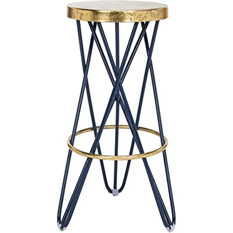 Safavieh Modern Bar & Counter Stool, in Navy and Gold