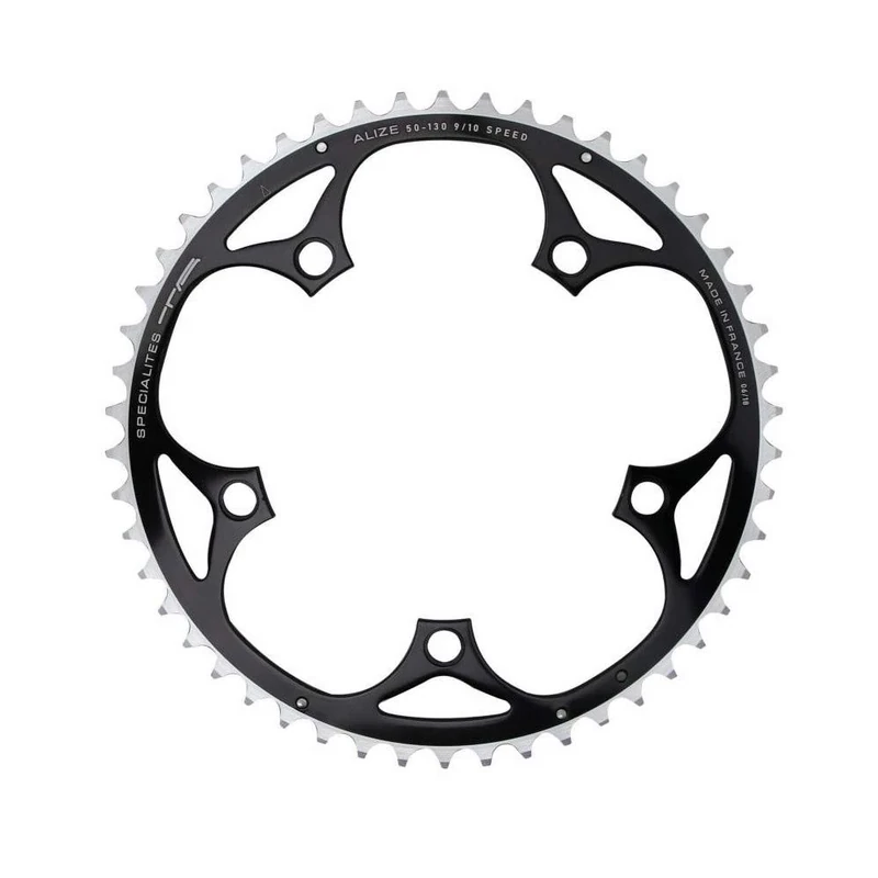 Spécialités TA Alize 130pcd 9/10 Speed Chainring, Black, Outer 51t