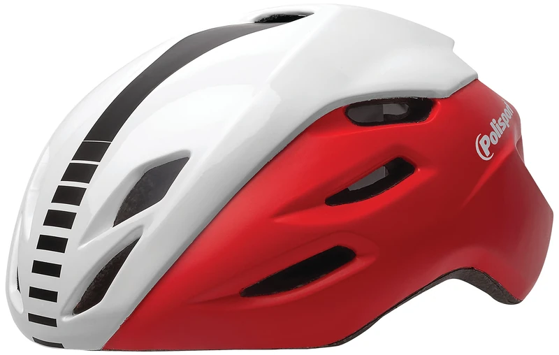 POLISPORT Aero-R 8739800008 Bicycle Helmet for Men and Women, Adjustable Size L (58-61 cm) with Removable Visor and CE Certification in Red Matt/White Glossy/Black