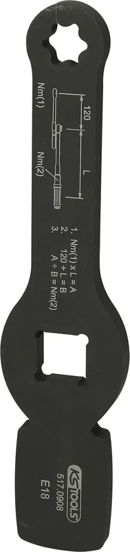 'KS Tools Plastic 517.0908 3/4 Impact TX-E Key with 2 Surfaces, E18