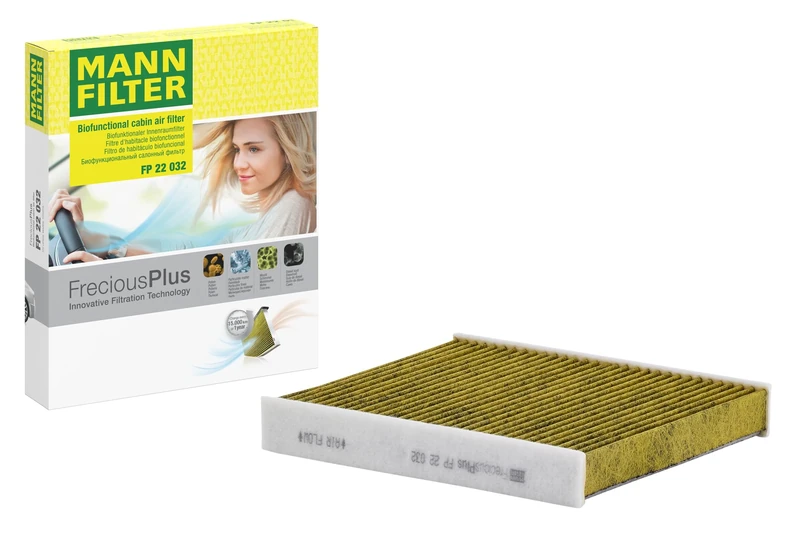 MANN-FILTER FP 22 032 Cabin Air Filter - FreciousPlus Biofunctional Pollen Filter - for Cars + Transporters