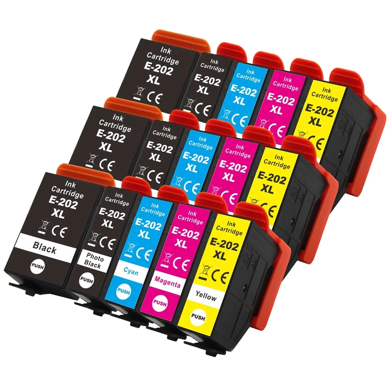Go Inks 3 Sets of 5 Ink Cartridges to replace Epson 202XL Compatible/non-OEM for Epson Expression Photo Printers (15 Inks)