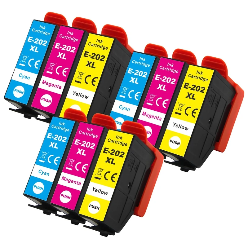 Go Inks 3 C/M/Y Sets of 3 Ink Cartridges to replace Epson 202XL C/M/Y Compatible/non-OEM for Epson Expression Photo Printers (9 Inks)